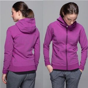 Lululemon On The Daily Hoodie Heathered Marled Ultra Violet Sz 8